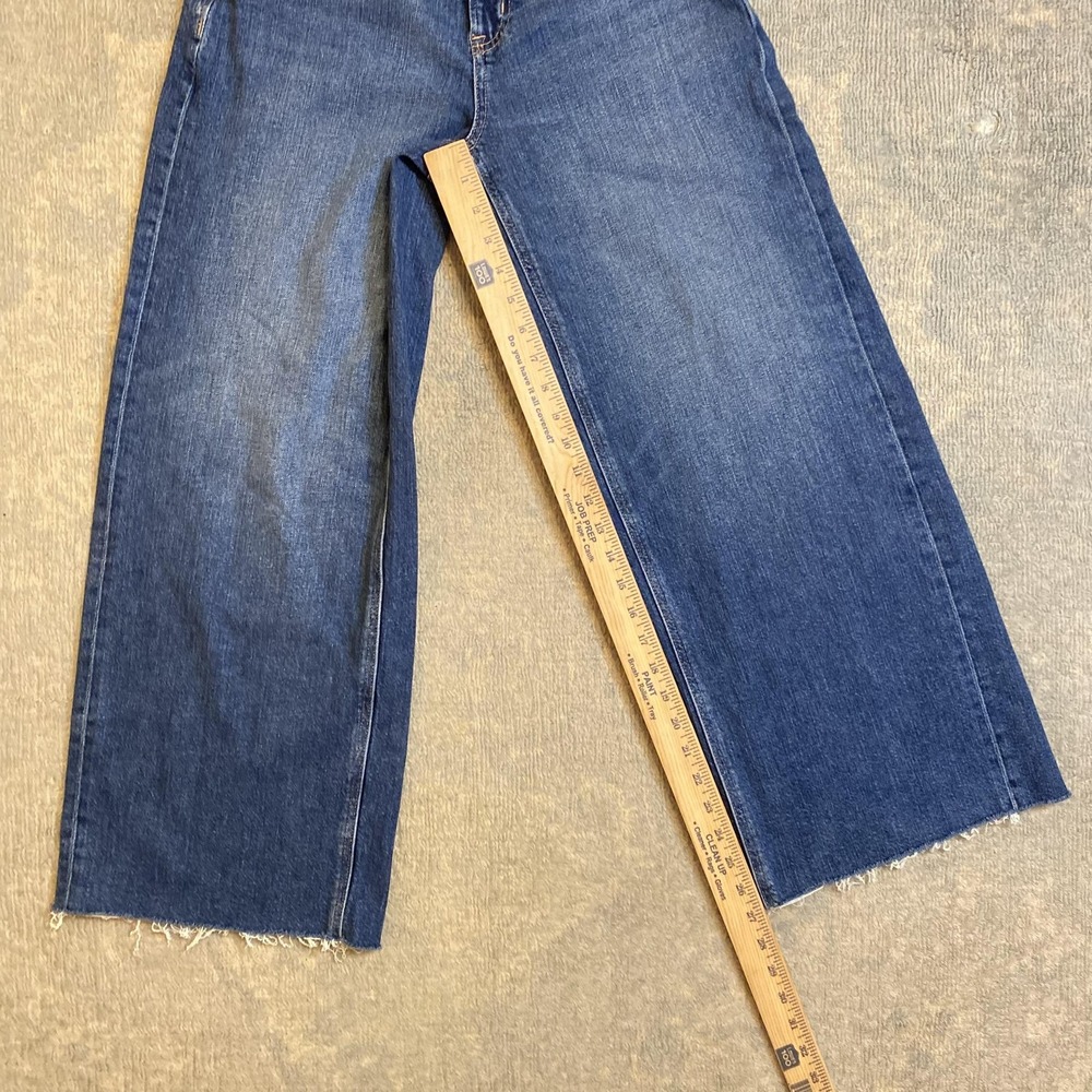 American Eagle Super High-Rise Baggy Wide Leg Jeans Womens 2 Short Blue Denim - Picture 7 of 14